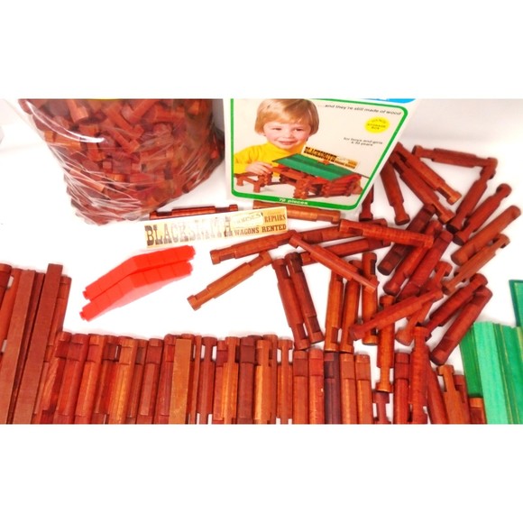 Large Lot of Lincoln Logs 400 Plus pcs. Playskool 7lbs. Worth - Picture 4 of 16